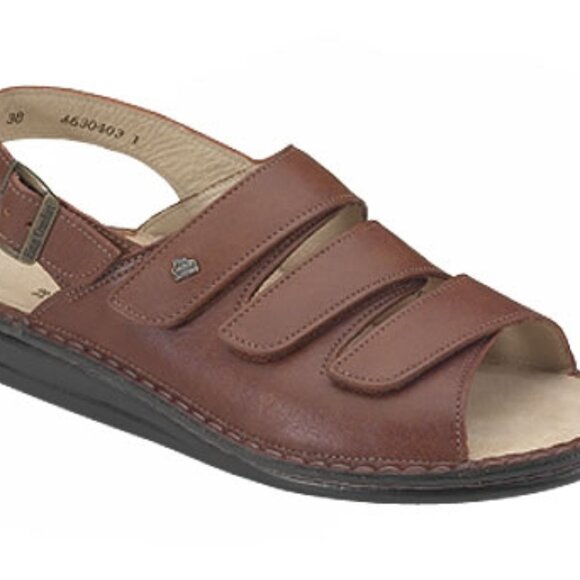 Finn Comfort Andros Morbide Sandali In Pelle Flessibile Da Donna Neri